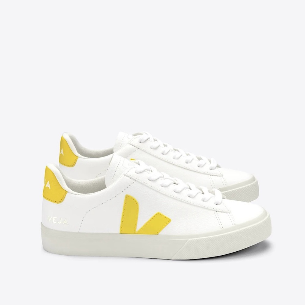 Veja Women's White and Yellow Sneakers